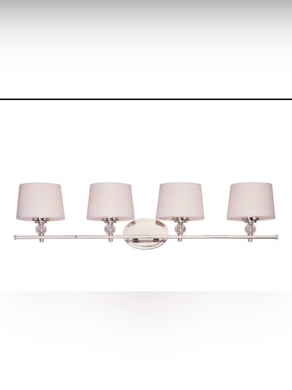 NEW Polished Nickel 4 Light Vanity Fixture with Lamp Shades HIGH END BATH NIB